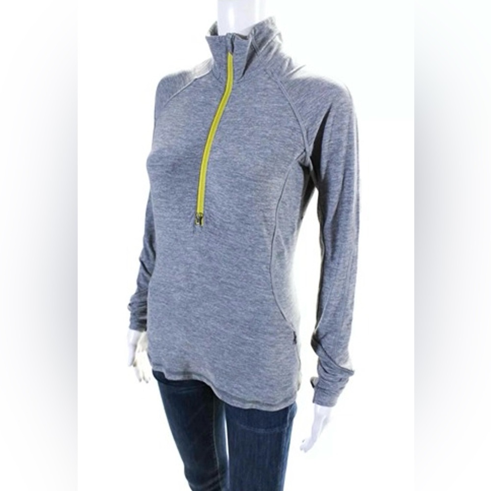 lululemon athletica Gray Sweatshirt with Yellow Zipper